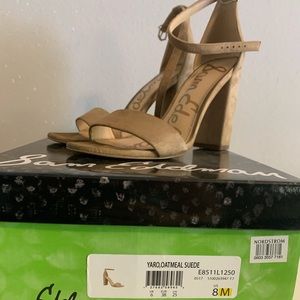 Sam Edelman Yaro Oatmeal Suede Heel-Size 8